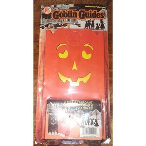 Vintage Goblin Guides NIP 1995 Halloween Path Lights Luminaries Candle Kit Spook